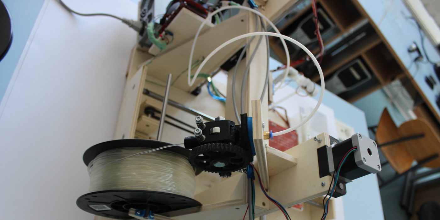 Liz Havlin produces filament from plastic for 3D printer