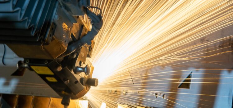 sparks fly from cutting metal