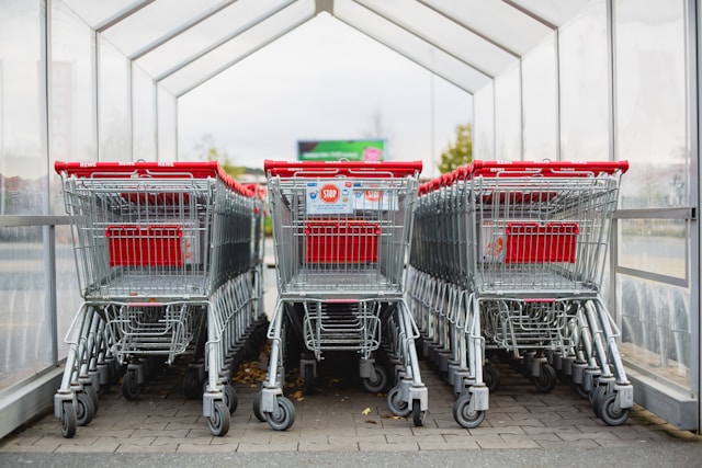 gray-and-red-shopping-carts